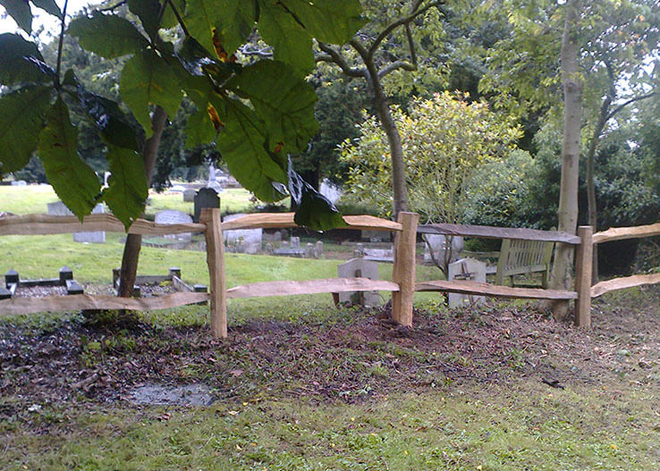cleft fence, cleft oak fence, oak post and rail, rustic fence, traditional fence, two rail post and rail